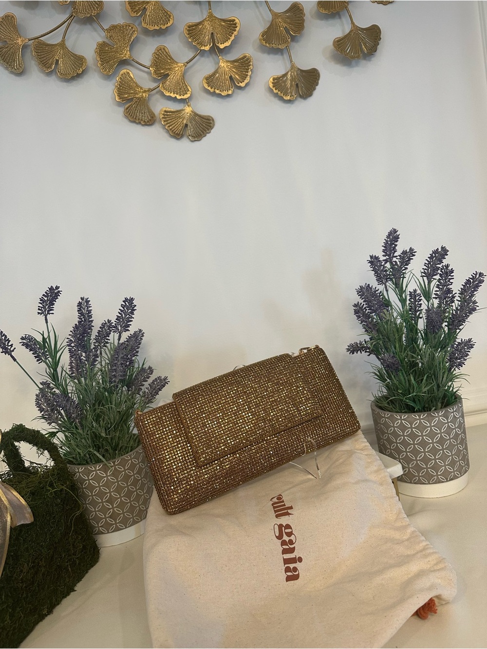 Cult Gaia Gold Crystal-Embellished Shoulder Bag - Picture 5 of 14